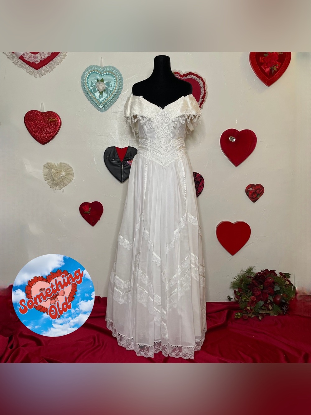 NWT JESSICA MCCLINTOCK BRIDAL PRAIRIE COTTAGECORE OFF THE SHOULDER WEDDING DRESS